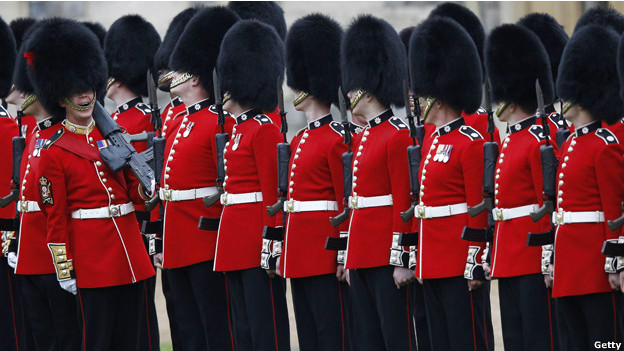 Members of the 1st Battalion and No. 7 Company the Coldstream Guards