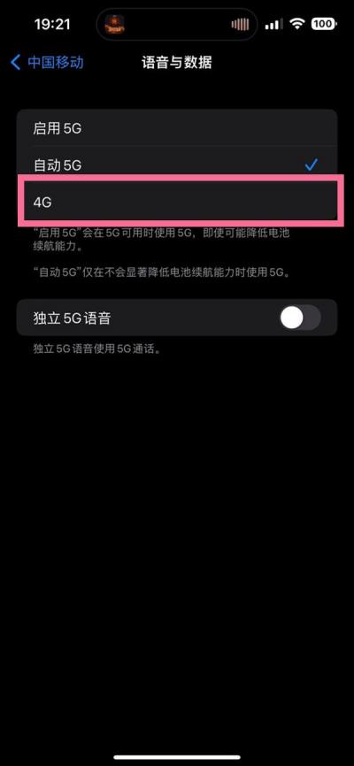 ios16如何将网络设置为4G-图3