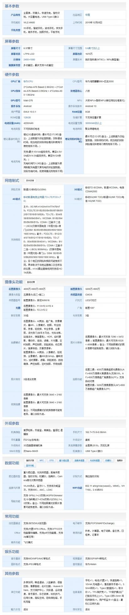 华为nova6参数配置有哪些-图2